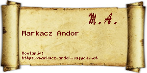 Markacz Andor névjegykártya